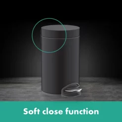Hansgrohe AddStoris Matt Black 3 Litre Pedal Bin -smedbo shop 41775670 l3