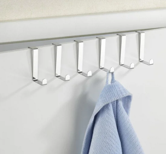 Wenko Set Of 6 Stainless Steel Door Hooks 2 Wenko Set Of 6 Stainless Steel Door Hooks - Image 2