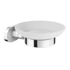 Cruze Bathroom Cruze Frosted Glass Soap Dish & Holder - Chrome