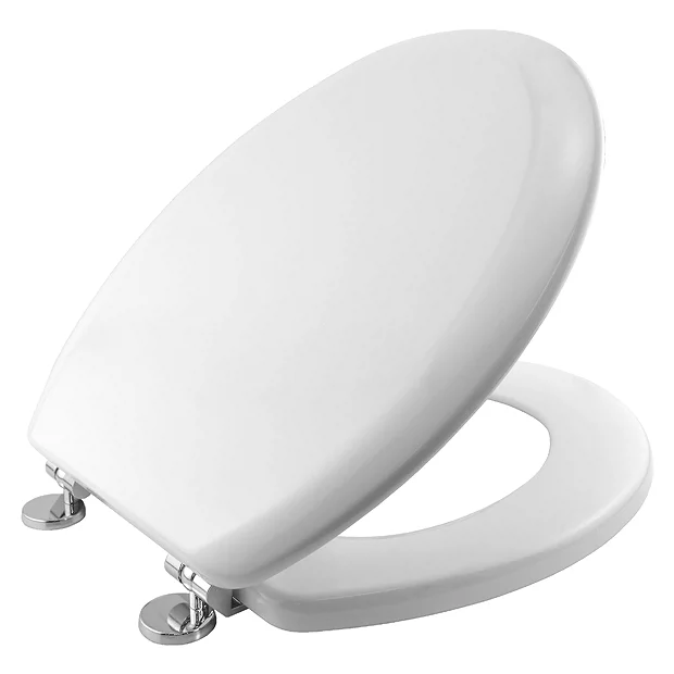 Bemis - Model 5000CP Toilet Seat With Chrome Hinges - White 2 Bemis - Model 5000CP Toilet Seat With Chrome Hinges - White - Image 2