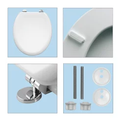 Bemis - Model 5000CP Toilet Seat With Chrome Hinges - White
