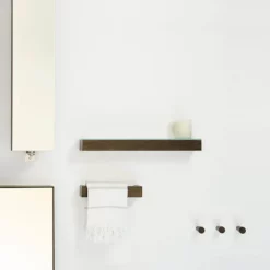 Victorian Plumbing 550mm Glass Shelf Dark Oak