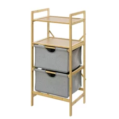 Wenko Bahari Bamboo Shelf Unit With 2 Drawers