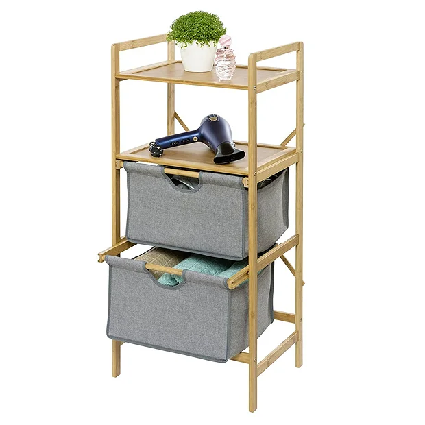 Wenko Bahari Bamboo Shelf Unit With 2 Drawers 2 Wenko Bahari Bamboo Shelf Unit With 2 Drawers - Image 2