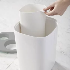 Joseph Joseph Bathroom Joseph Joseph Split Bathroom Waste Separation Bin - White/Grey -smedbo shop 70514 d2