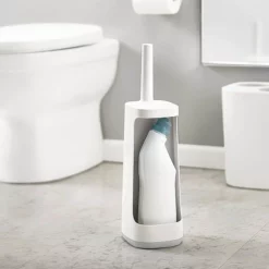 Joseph Joseph Bathroom Joseph Joseph Flex Plus Smart Toilet Brush & Holder With Storage Caddy - White/Grey -smedbo shop 70516 d1