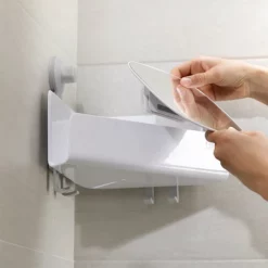 Joseph Joseph Bathroom Joseph Joseph EasyStore Corner Shower Shelf With Removable Mirror