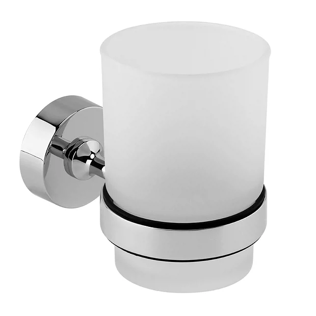 Victorian Plumbing Orion Frosted Glass Tumbler & Holder - Chrome 1 Victorian Plumbing Orion Frosted Glass Tumbler & Holder - Chrome