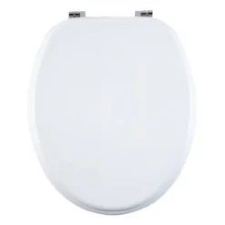 Aqualona White Wooden MDF Toilet Seat