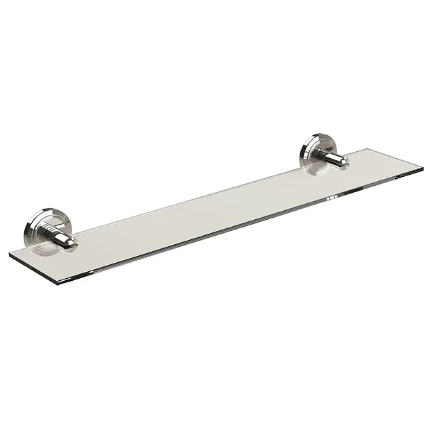 Miller Oslo Polished Nickel Glass Shelf 1 Miller Oslo Polished Nickel Glass Shelf