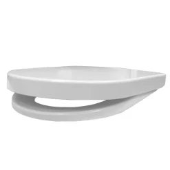 Euroshowers ONE Seat Short D-Shape Soft Close Toilet Seat - White -smedbo shop 80210nd2
