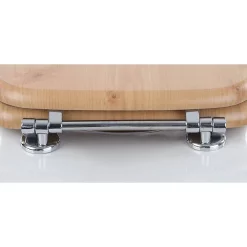Euroshowers Antique Pine MDF Toilet Seat With Chrome Bar Hinges
