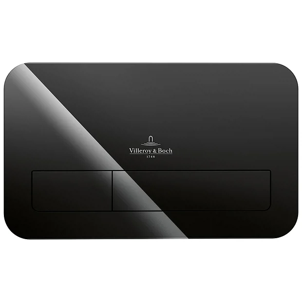 Villeroy & Boch Villeroy And Boch ViConnect Glass Glossy Black Dual Flush Plate 3 Villeroy & Boch Villeroy And Boch ViConnect Glass Glossy Black Dual Flush Plate - Image 3
