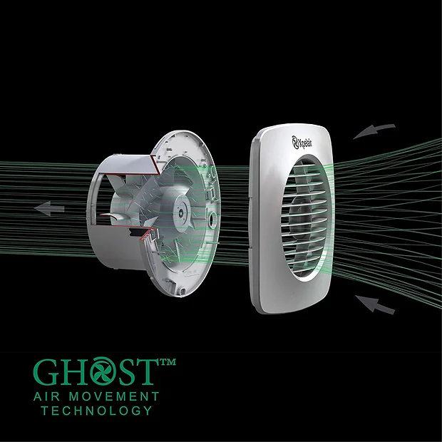 Xpelair LV100 Simply Silent 4" Square SELV Bathroom Fan With Timer + Wall Kit 5 Xpelair LV100 Simply Silent 4" Square SELV Bathroom Fan With Timer + Wall Kit - Image 5