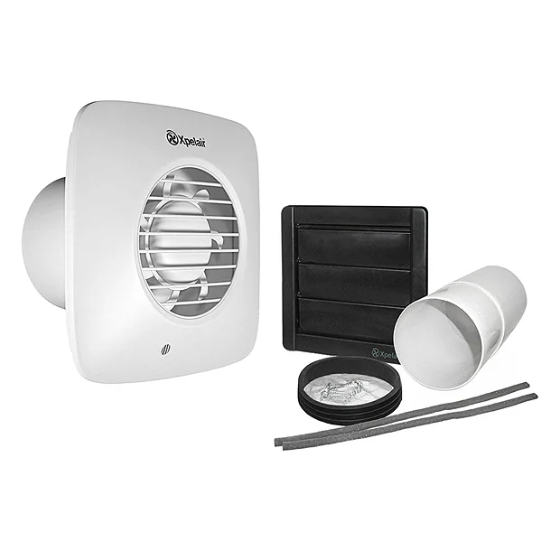 Xpelair LV100 Simply Silent 4" Square SELV Bathroom Fan With Timer + Wall Kit 2 Xpelair LV100 Simply Silent 4" Square SELV Bathroom Fan With Timer + Wall Kit - Image 2