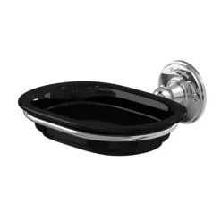 Urlington Bathroom Burlington Black Soap Dish With Chrome Holder