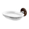Urlington Bathroom Burlington Ceramic Soap Dish With Chrome Holder - Walnut