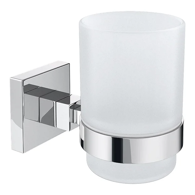 Milan Bathroom Milan Glass Tumbler With Chrome Holder 1 Milan Bathroom Milan Glass Tumbler With Chrome Holder