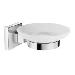 Milan Bathroom Milan Glass Soap Dish With Chrome Holder