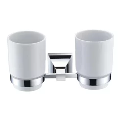 Heritage Bathroom Heritage Chancery Double Tumbler & Holder - Chrome