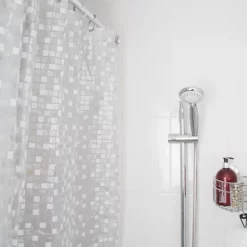 Croydex Silver Mosaic PVC Shower Curtain W1800 X H1800mm -smedbo shop ae543440ai1