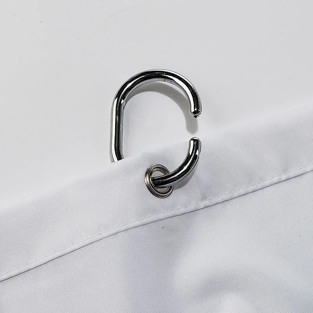 Croydex Plain White Textile Shower Curtain W1800 X H1800mm 4 Croydex Plain White Textile Shower Curtain W1800 X H1800mm - Image 4