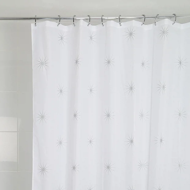 Croydex Stellar Textile Shower Curtain W1800 X H1800mm 5 Croydex Stellar Textile Shower Curtain W1800 X H1800mm - Image 5