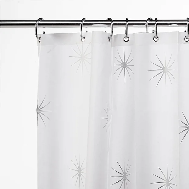 Croydex Stellar Textile Shower Curtain W1800 X H1800mm 2 Croydex Stellar Textile Shower Curtain W1800 X H1800mm - Image 2