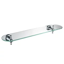 Heritage Bathroom Heritage Holborn Single Glass Shelf - Chrome