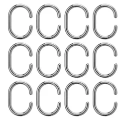 Croydex 12 C-Type Shower Curtain Rings - Chrome -smedbo shop ak142141ai1