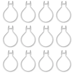 Croydex White Button Shower Curtain Rings