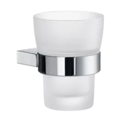 Smedbo Air Holder With Frosted Glass Tumbler - Polished Chrome