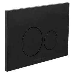 BagnoDesign Aquaeco Matt Black Dual Flush Plate With Round Buttons