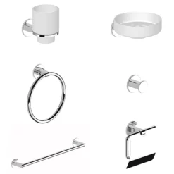 BagnoDesign Aquaeco Windemere Chrome 6-Piece Accessory Set