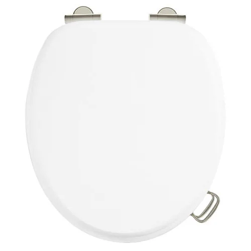 Urlington Bathroom Burlington Soft Close Toilet Seat With Chrome Hinges And Handles - Matt White 2 Urlington Bathroom Burlington Soft Close Toilet Seat With Chrome Hinges And Handles - Matt White - Image 2