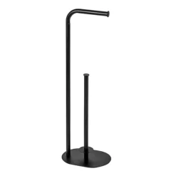 Victorian Plumbing Aspen Black Free Standing Toilet Roll & Spare Paper Holder