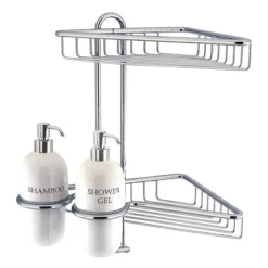 Crosswater - Solo Corner Double Wire Basket With Ceramic Dispensers
