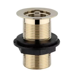 Arezzo Square Brushed Brass Unslotted Easy Clean Click Clack Basin Waste -smedbo shop az17uebb d1