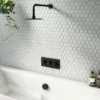 Arezzo Matt Black Round Slimline Freeflow Bath Filler Waste And Overflow