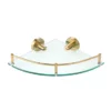 Arezzo Brushed Brass Glass Corner Shelf