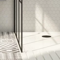 Arezzo Matt Black 90mm High Flow Shower Tray Waste -smedbo shop az9blksw d1a