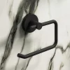 Arezzo Matt Black Round Toilet Roll Holder