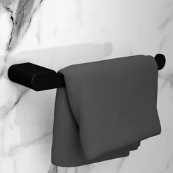 Arezzo Matt Black 220mm Towel Rail