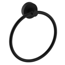 Arezzo Matt Black Round Towel Ring -smedbo shop azb313 d2