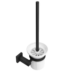 Arezzo Matt Black Toilet Brush & Holder
