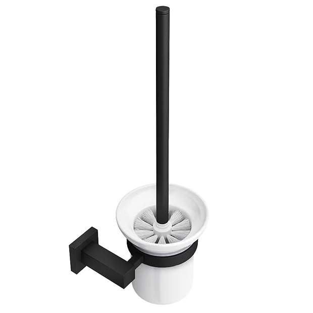 Arezzo Matt Black Toilet Brush & Holder 1 Arezzo Matt Black Toilet Brush & Holder