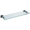 Arezzo Matt Black Modern Single Glass Shelf