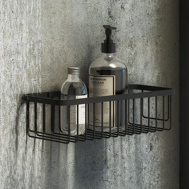 Arezzo Matt Black 300mm Wire Shower Basket 2 Arezzo Matt Black 300mm Wire Shower Basket - Image 2