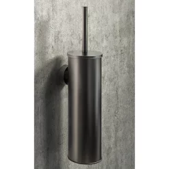 Arezzo Gunmetal Grey Wall Mounted Toilet Brush + Holder