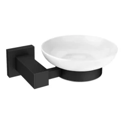 Arezzo Square Matt Black 4-Piece Bathroom Accessory Pack -smedbo shop azbsqacd3